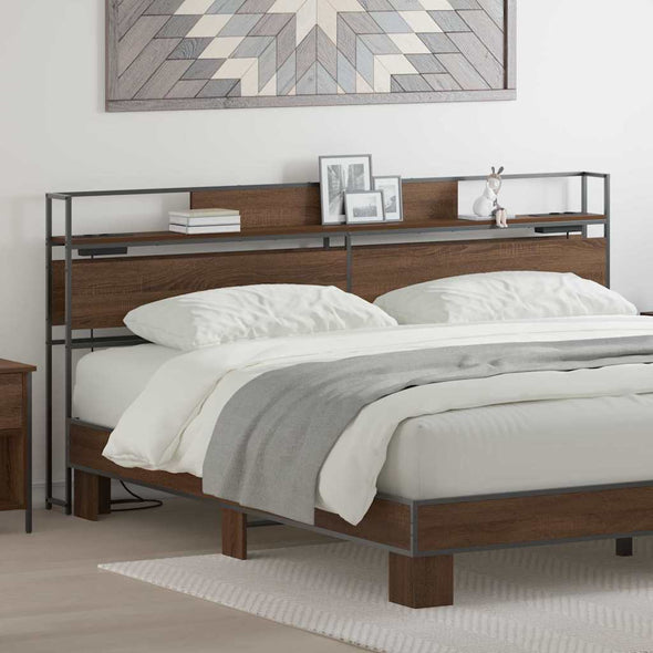 Storage Headboard Brown oak 180 cm Engineered wood
