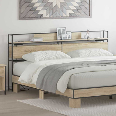 Storage Headboard Sonoma oak 200 cm Engineered wood