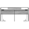 Storage Headboard Grey sonoma 200 cm Engineered wood
