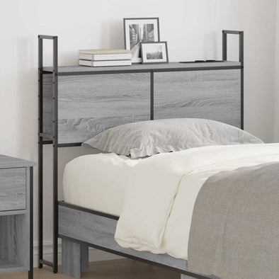 Storage Headboard Grey sonoma 90 cm Engineered wood