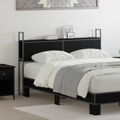 Storage Headboard Black oak 120 cm Engineered wood