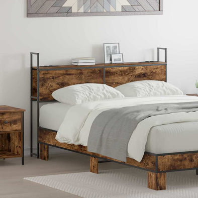 Storage Headboard Smoked oak 135 cm Engineered wood