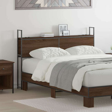 Storage Headboard Brown oak 135 cm Engineered wood