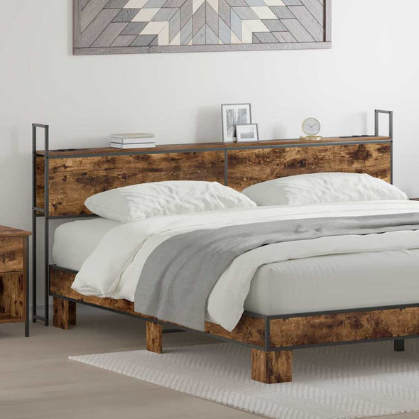 Storage Headboard Smoked oak 180 cm Engineered wood