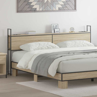 Storage Headboard Sonoma oak 200 cm Engineered wood