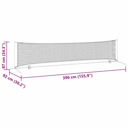 Tennis Net Folding Black and Red 396 x 92 x 87 cm Polyester