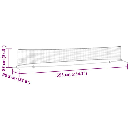 Tennis Net Folding Black and Red 595 x 90.5 x 87 cm Polyester