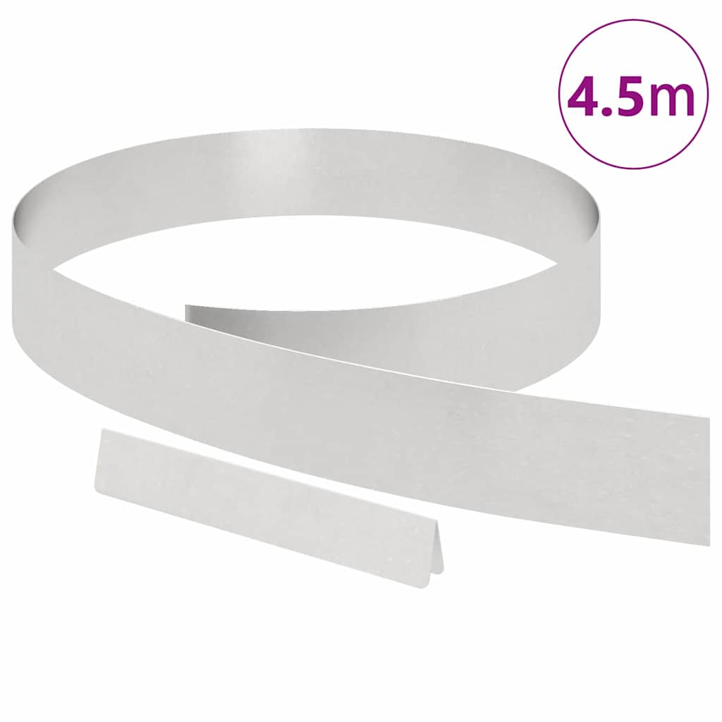 Lawn Edging 450 x 0.05 x 10 cm Stainless Steel Silver