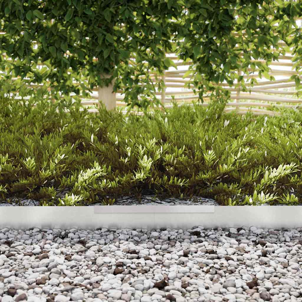 Lawn Edging 4 pcs 450 x 0.05 x 10 cm Stainless Steel Silver