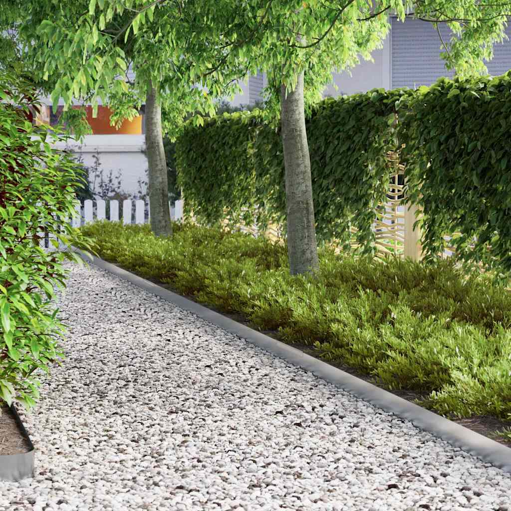 Lawn Edging 450 x 0.05 x 10 cm Galvanised Steel Silver