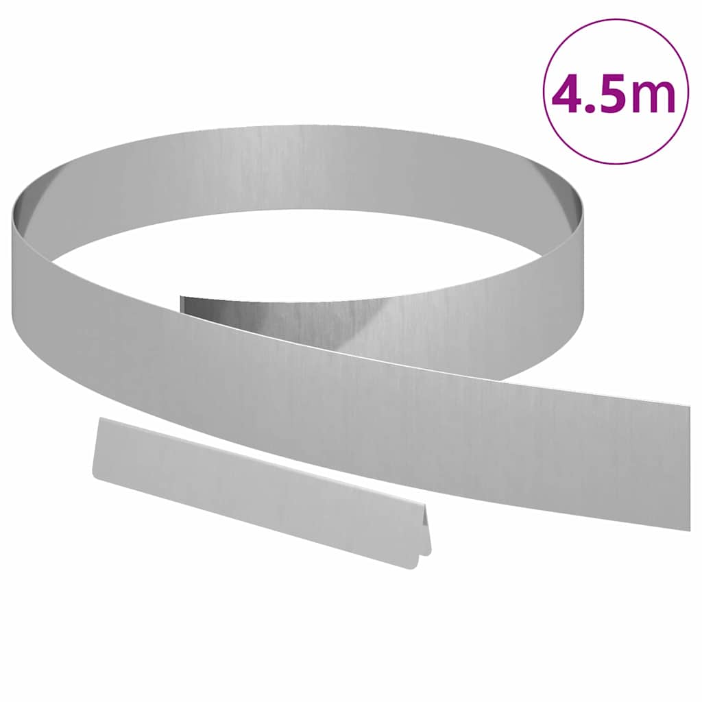 Lawn Edging 450 x 0.05 x 10 cm Galvanised Steel Silver