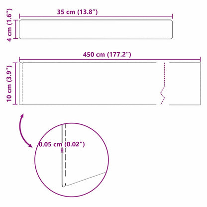 Lawn Edging 4 pcs 450 x 10 cm Galvanised Steel Silver