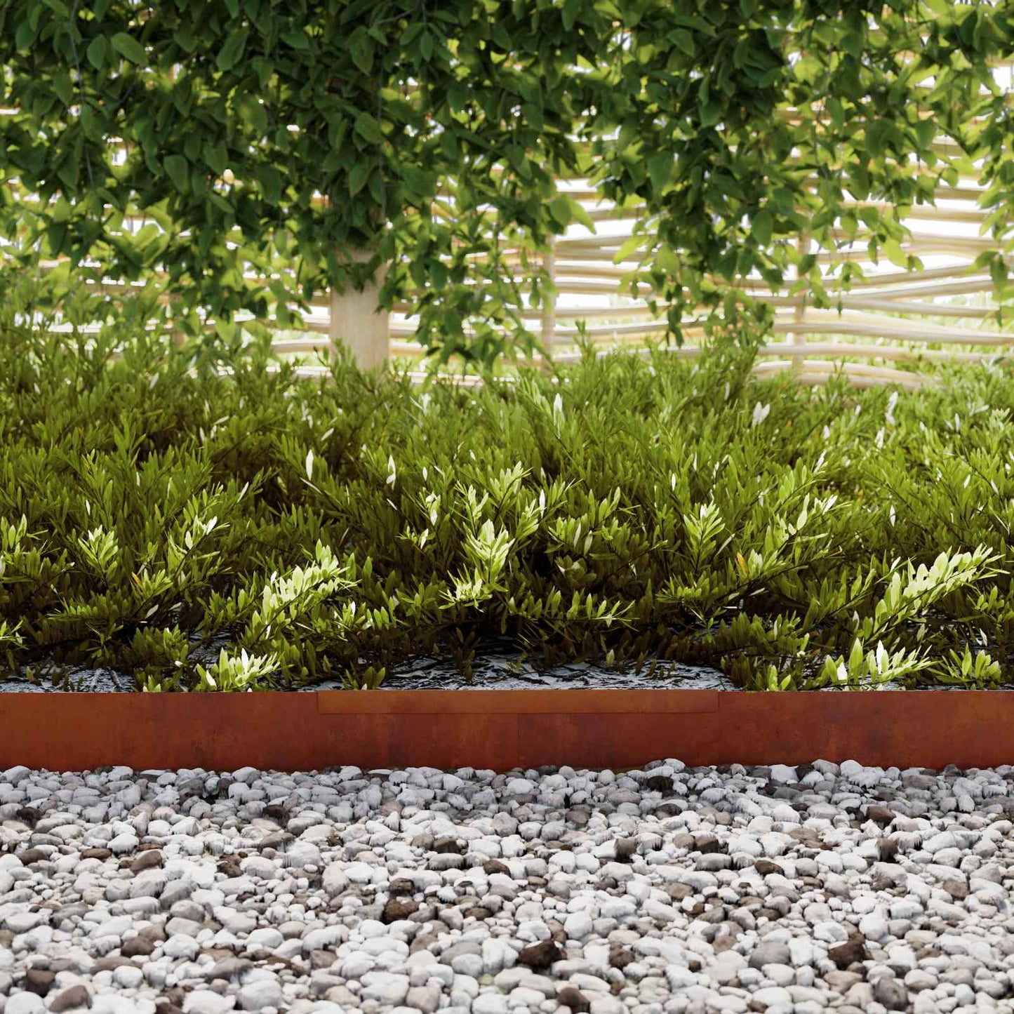 Lawn Edging 4 pcs 450 x 0.05 x 10 cm Weathering Steel Rusty