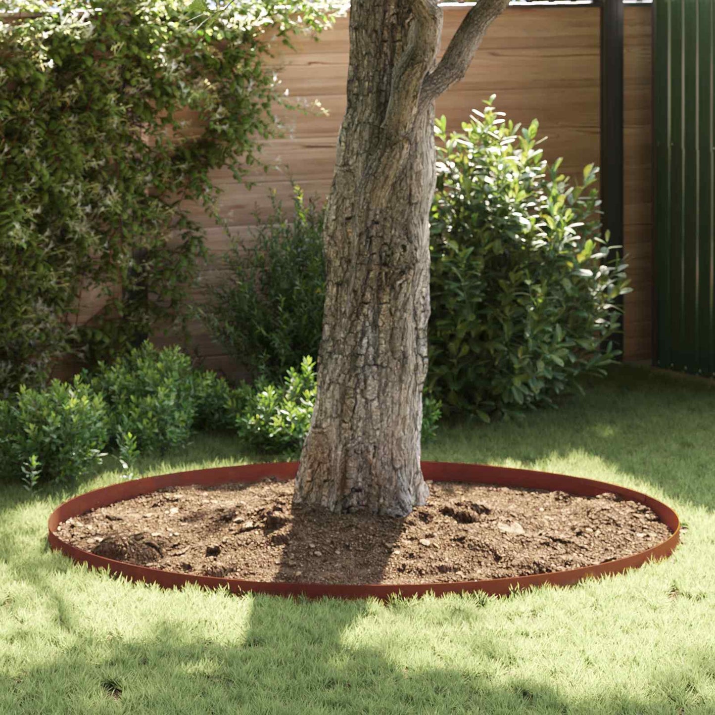 Lawn Edging 4 pcs 450 x 0.05 x 10 cm Weathering Steel Rusty