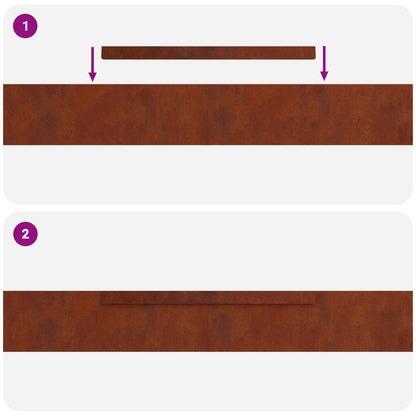 Lawn Edging 4 pcs 450 x 0.05 x 10 cm Weathering Steel Rusty