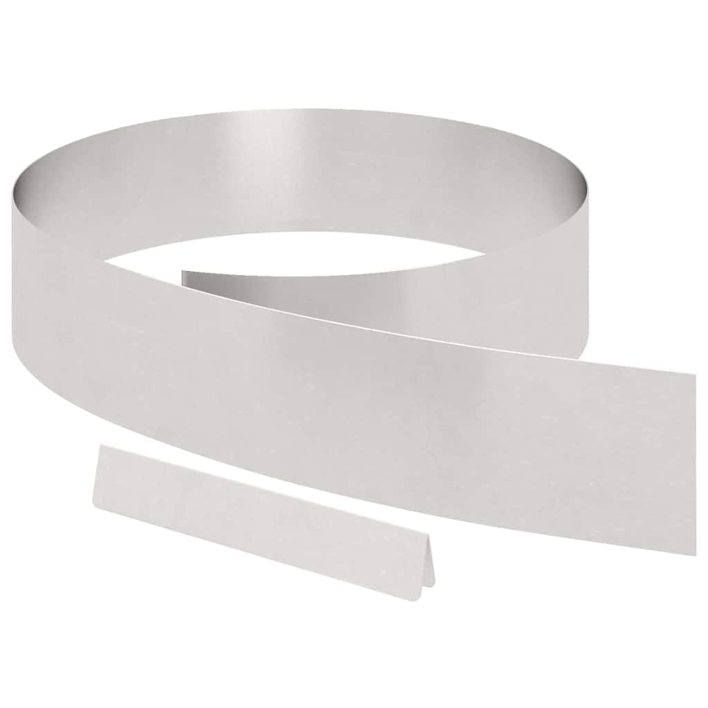 Lawn Edging 450 x 0.05 x 15 cm Stainless Steel Silver