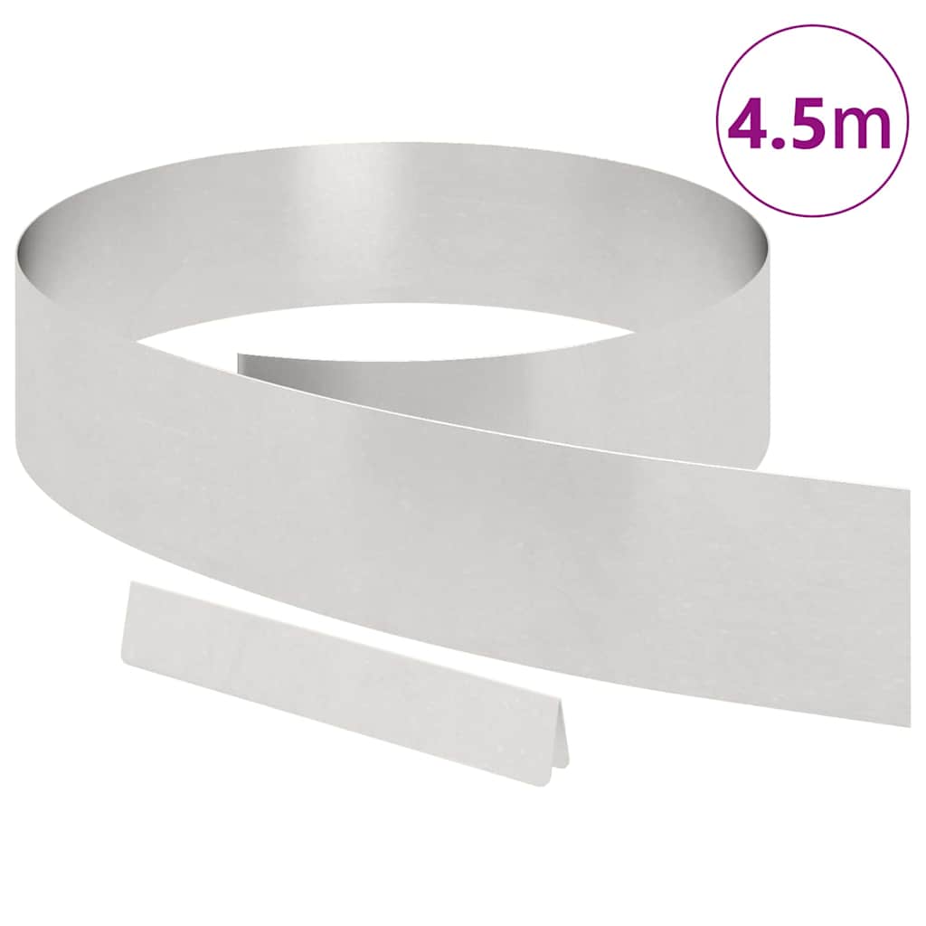 Lawn Edging 450 x 0.05 x 15 cm Stainless Steel Silver