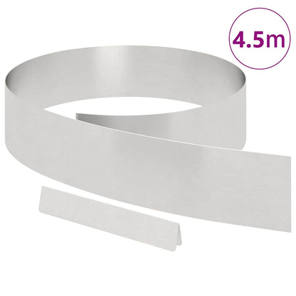 Lawn Edging 450 x 0.05 x 15 cm Stainless Steel Silver
