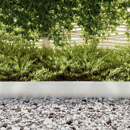 Lawn Edging 4 pcs 450 x 0.05 x 15 cm Stainless Steel Silver