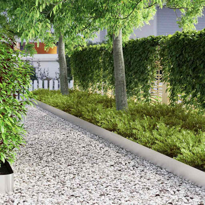 Lawn Edging 4 pcs 450 x 0.05 x 15 cm Stainless Steel Silver