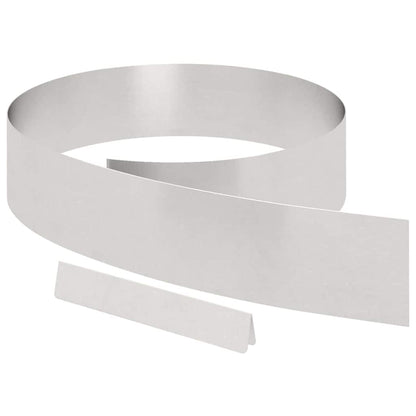 Lawn Edging 4 pcs 450 x 0.05 x 15 cm Stainless Steel Silver