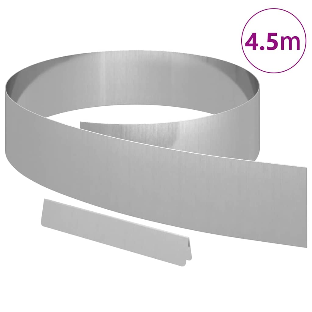 Lawn Edging 450 x 0.05 x 15 cm Galvanised Steel Silver