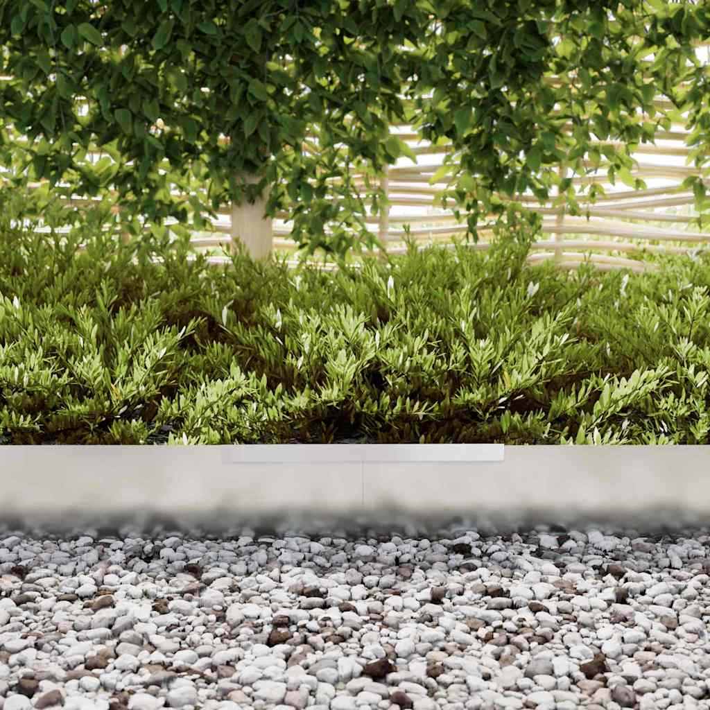 Lawn Edging 4 pcs 450 x 0.05 x 15 cm Galvanised Steel Silver