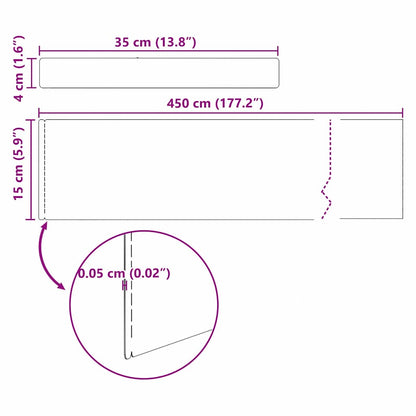 Lawn Edging 4 pcs 450 x 15 cm Galvanised Steel Silver