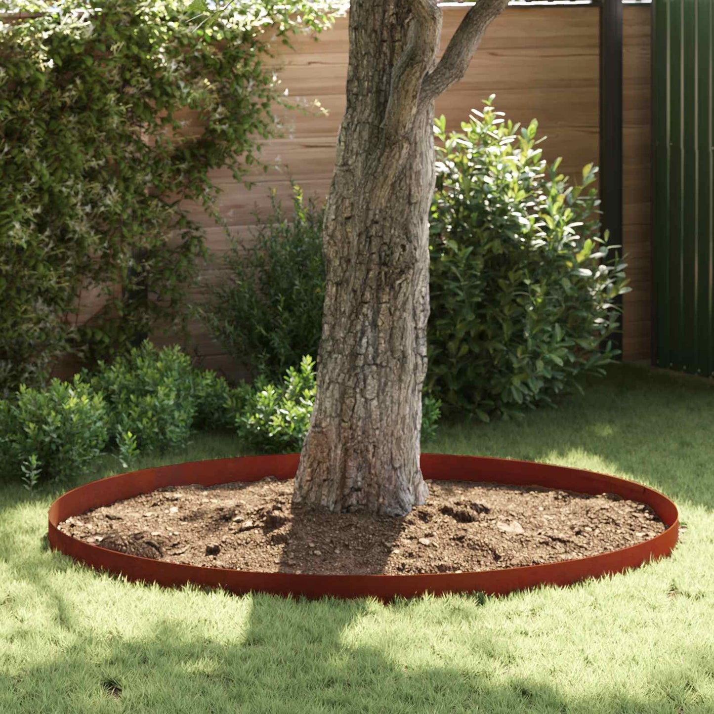 Lawn Edging 4 pcs 450 x 0.05 x 15 cm Weathering Steel Rusty