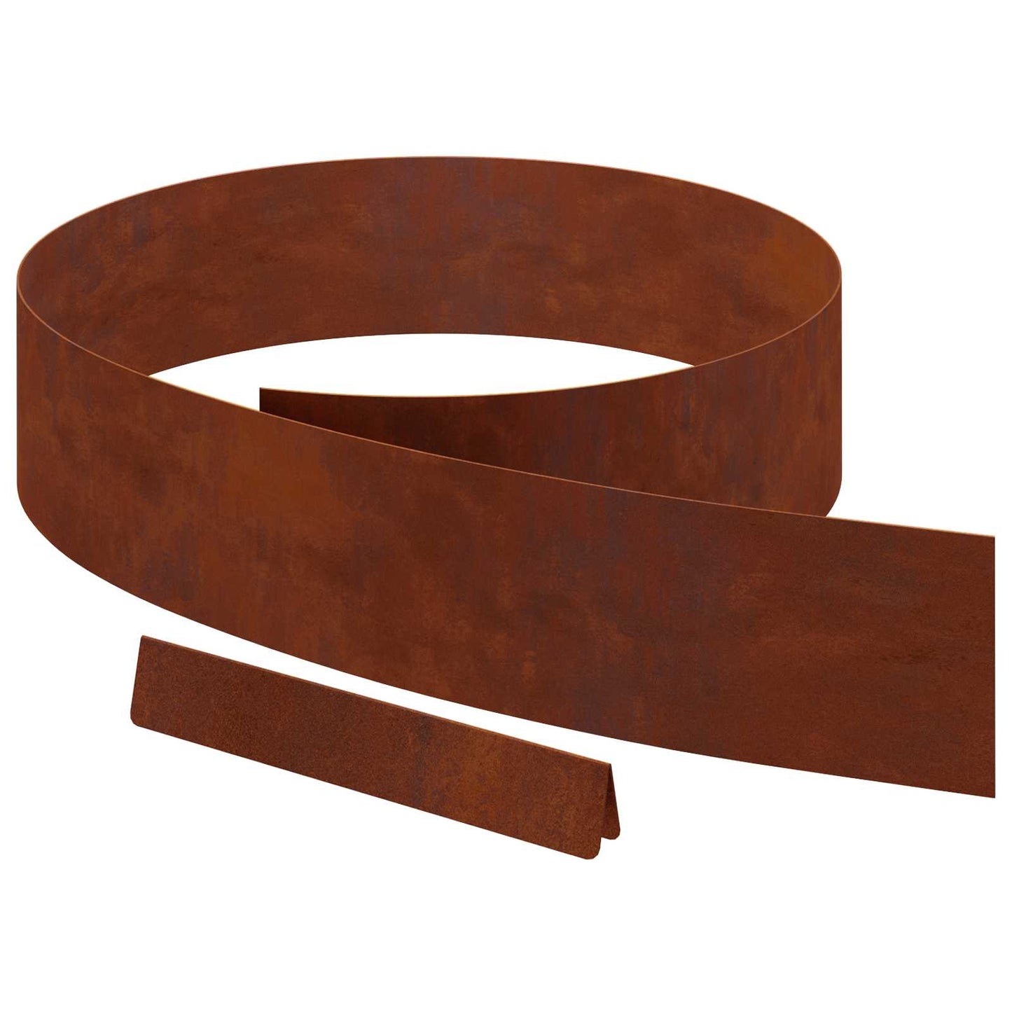 Lawn Edging 4 pcs 450 x 0.05 x 15 cm Weathering Steel Rusty