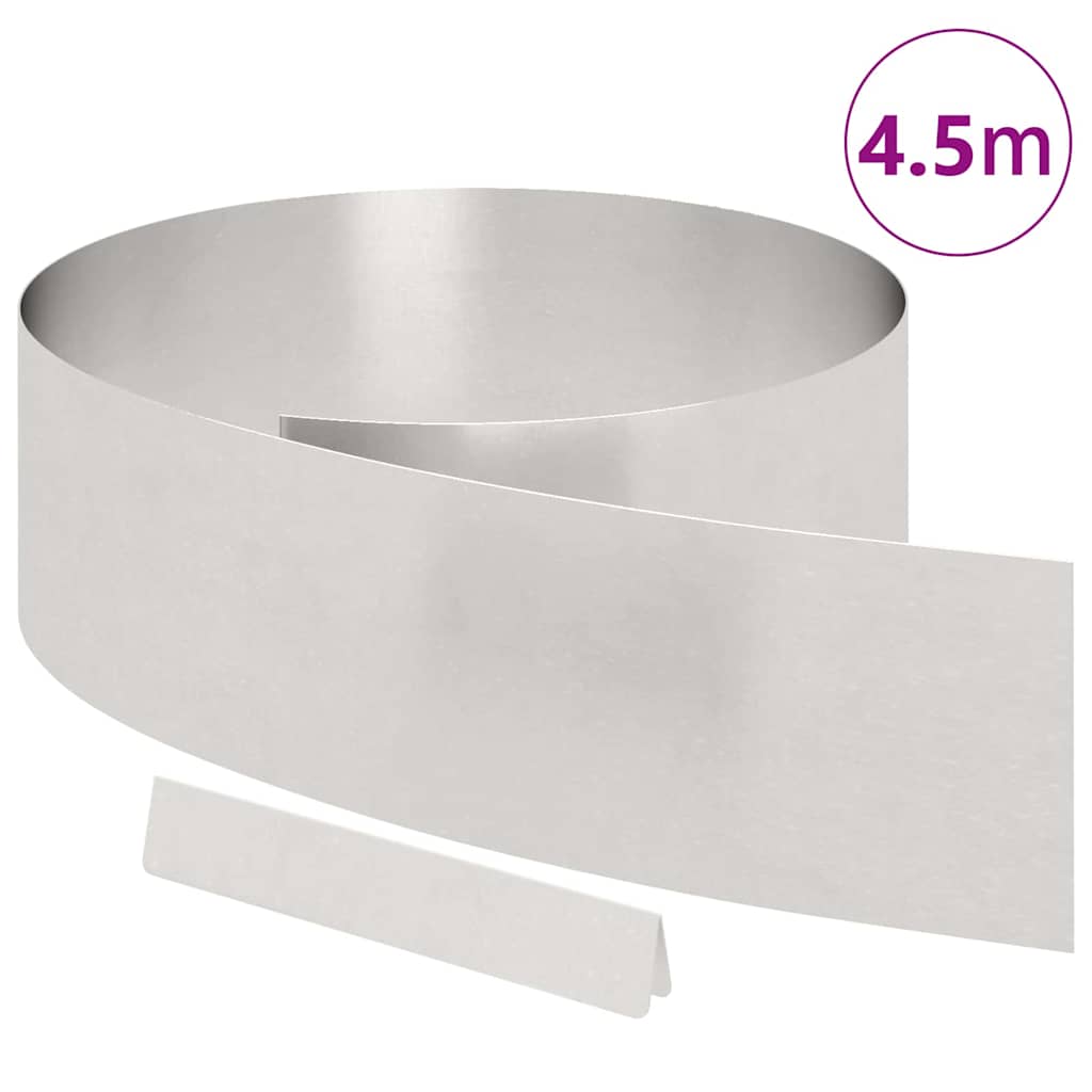 Lawn Edging 450 x 0.05 x 20 cm Stainless Steel Silver
