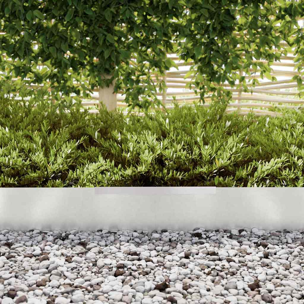 Lawn Edging 4 pcs 450 x 0.05 x 20 cm Stainless Steel Silver