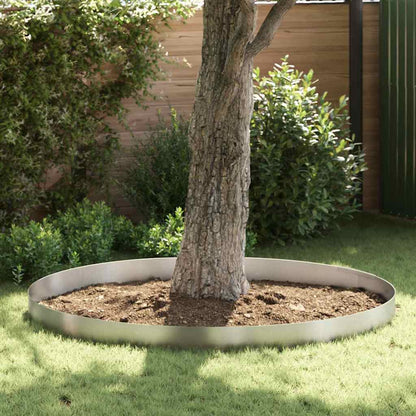 Lawn Edging 4 pcs 450 x 0.05 x 20 cm Stainless Steel Silver