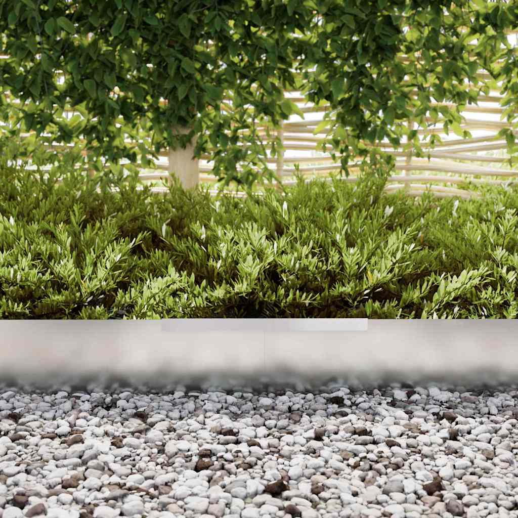 Lawn Edging 4 pcs 450 x 20 cm Galvanised Steel Silver