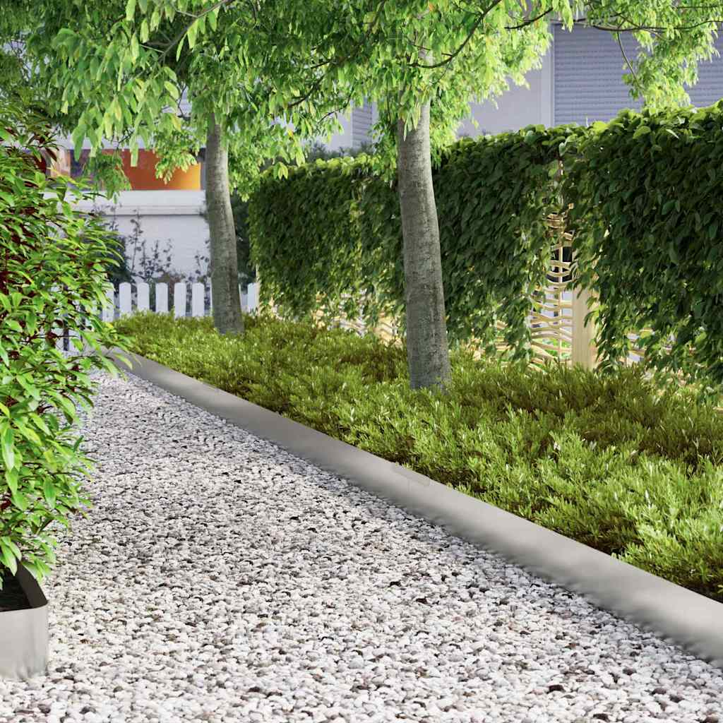 Lawn Edging 4 pcs 450 x 20 cm Galvanised Steel Silver