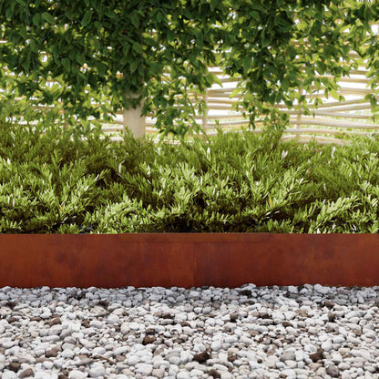 Lawn Edging 4 pcs 450 x 0.05 x 20 cm Weathering Steel Rusty