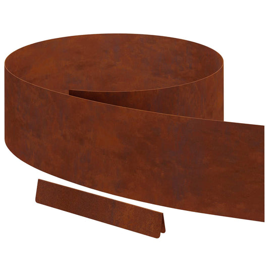 Lawn Edging 4 pcs 450 x 20 cm Weathering Steel Rusty