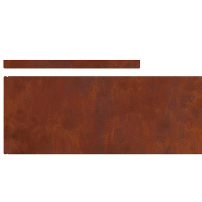 Lawn Edging 4 pcs 450 x 0.05 x 20 cm Weathering Steel Rusty