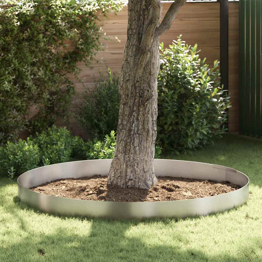 Lawn Edging 450 x 25 cm Stainless Steel Silver
