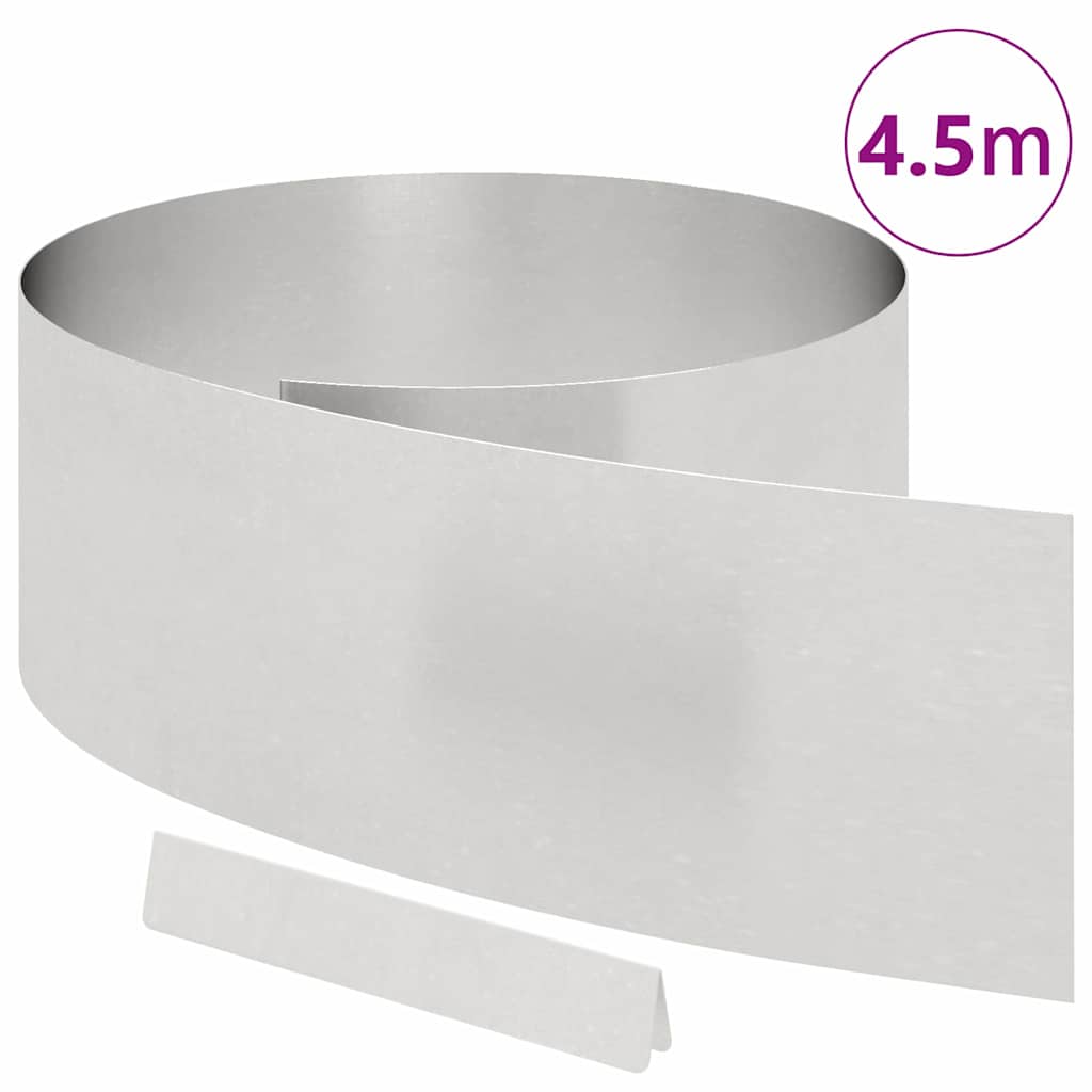 Lawn Edging 450 x 25 cm Stainless Steel Silver