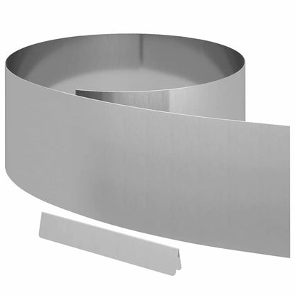 Lawn Edging 450 x 25 cm Galvanised Steel Silver
