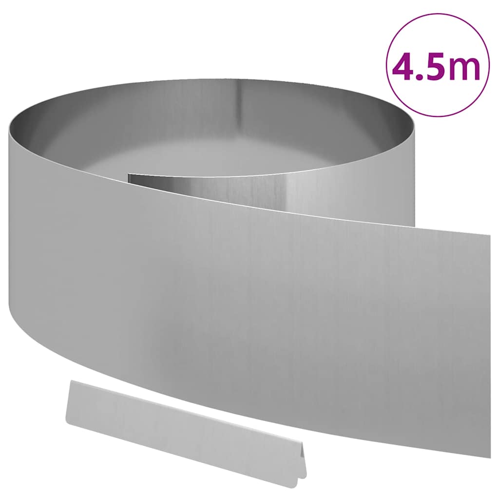Lawn Edging 450 x 25 cm Galvanised Steel Silver