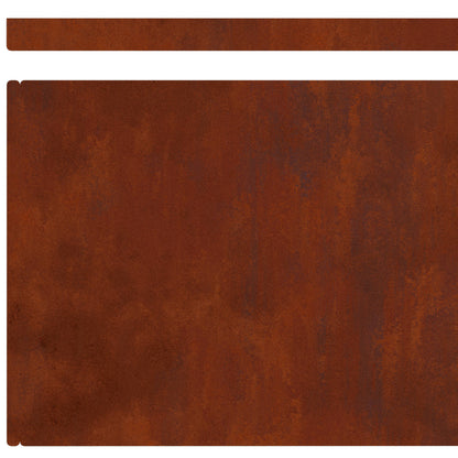 Lawn Edging 4 pcs 450 x 0.05 x 25 cm Weathering Steel Rusty