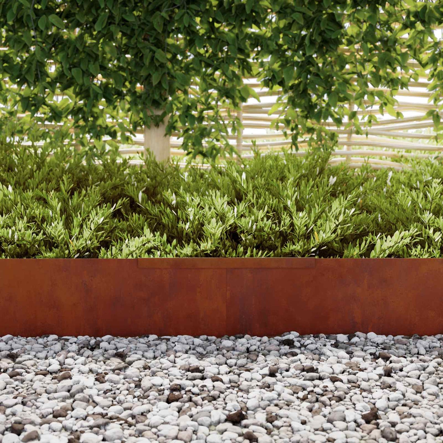 Lawn Edging 4 pcs 450 x 0.05 x 25 cm Weathering Steel Rusty