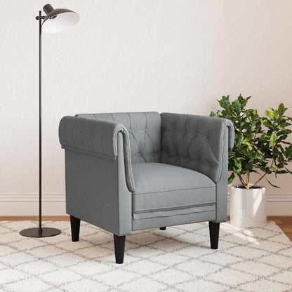 Chesterfield Sofa Chair Light grey 78.5 x 74.5 x 74.5 cm Fabric