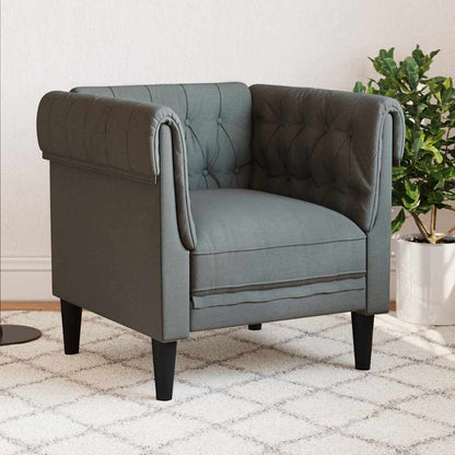 Chesterfield Sofa Chair Dark grey 78.5 x 74.5 x 74.5 cm Fabric