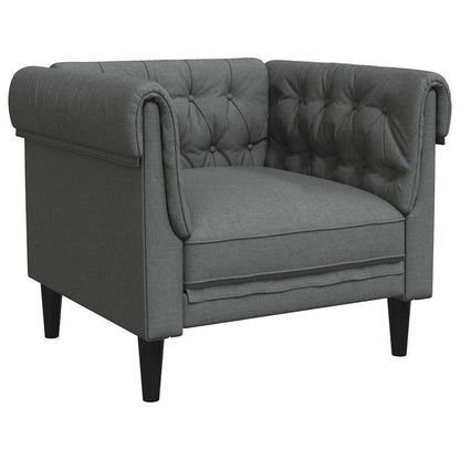 Chesterfield Sofa Chair Dark grey 78.5 x 74.5 x 74.5 cm Fabric