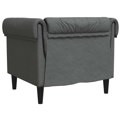 Chesterfield Sofa Chair Dark grey 78.5 x 74.5 x 74.5 cm Fabric