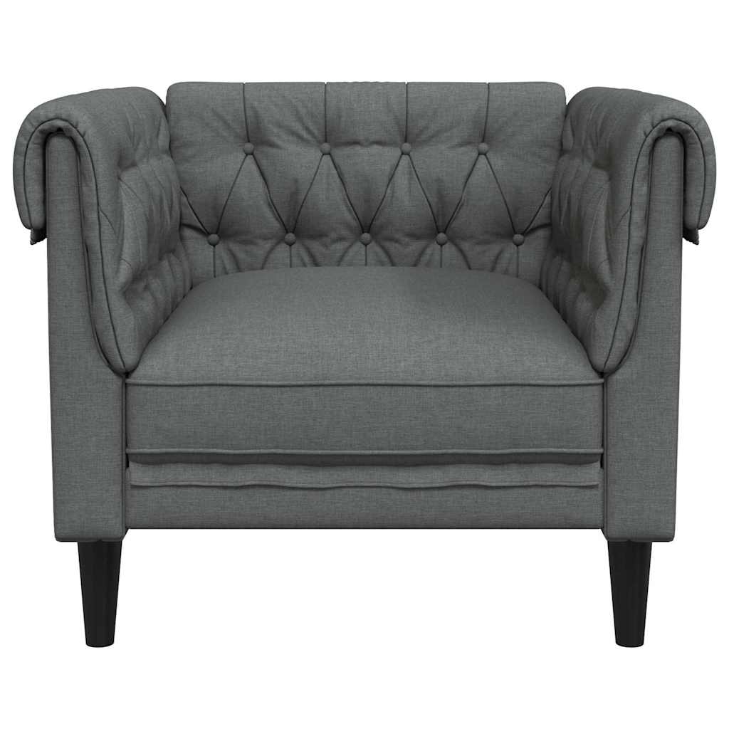 Chesterfield Sofa Chair Dark grey 78.5 x 74.5 x 74.5 cm Fabric
