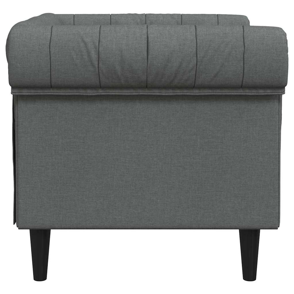 Chesterfield Sofa Chair Dark grey 78.5 x 74.5 x 74.5 cm Fabric